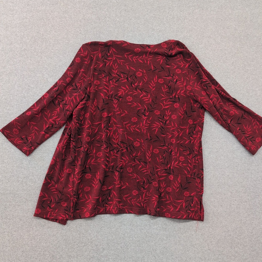 Spoiled Rotten USA Red Floral Print Kimono Style Cardigan 3/4 Sleeve Missy Large - Picture 4 of 4